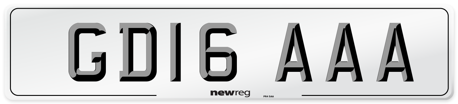 GD16 AAA Number Plate from New Reg